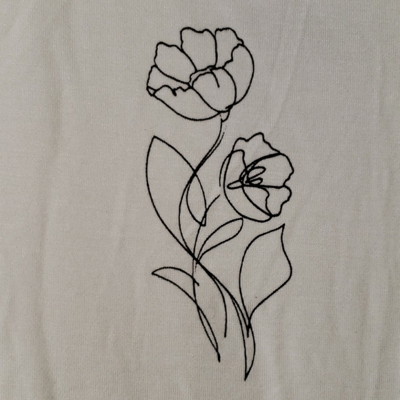 Forever 21 Floral Line Art Graphic Tee Size M - Picture 6 of 9
